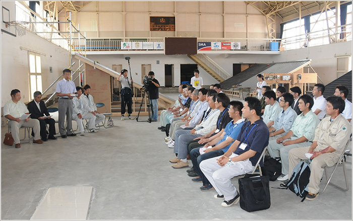 2012年7月30日 旧浜市小学校体育館にて 就労支援事業開会式（太陽光発電システム）